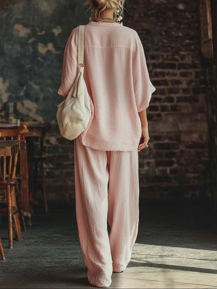 Jula | Zweiteiler mit V-Ausschnitt-Shirt und Hose