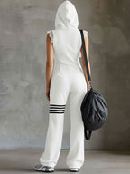 Mara | Ärmelloser Kapuzen-Jumpsuit mit Reißverschluss