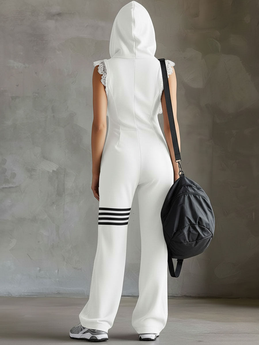 Mara | Ärmelloser Kapuzen-Jumpsuit mit Reißverschluss
