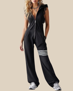 Mara | Ärmelloser Kapuzen-Jumpsuit mit Reißverschluss