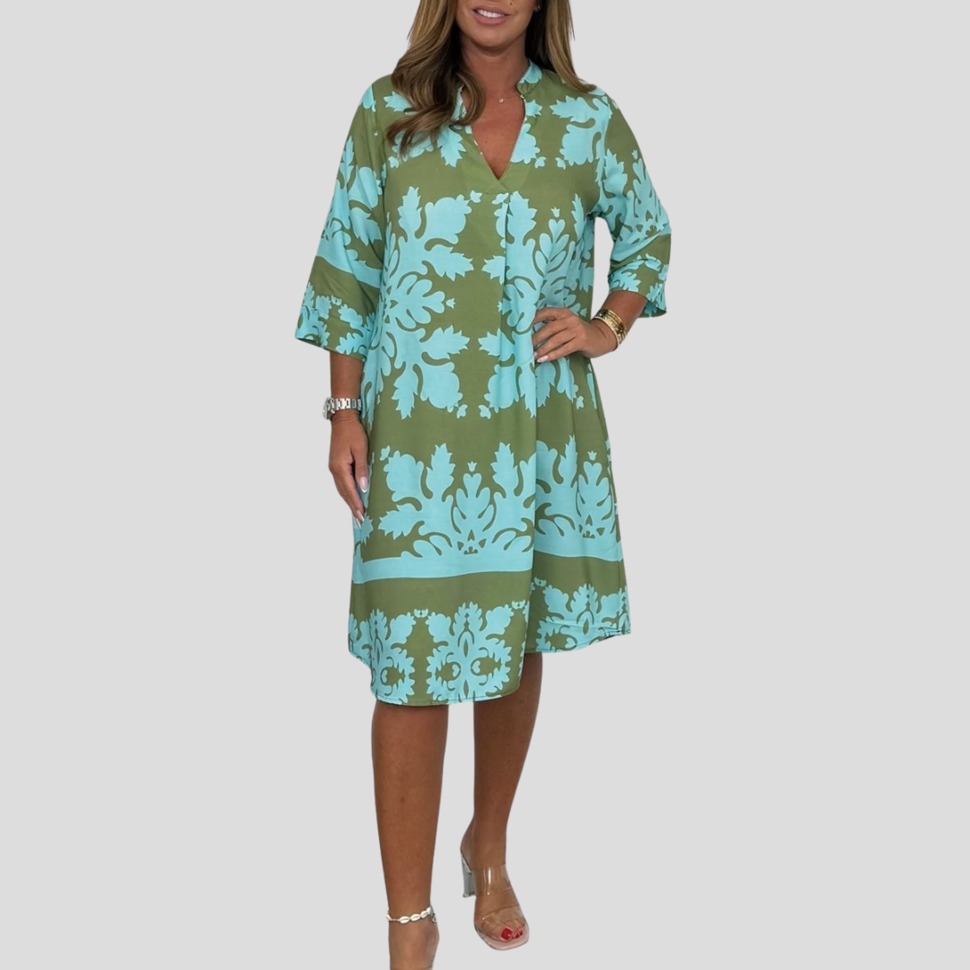 Niva | Glänzendes Frühlings-Midikleid