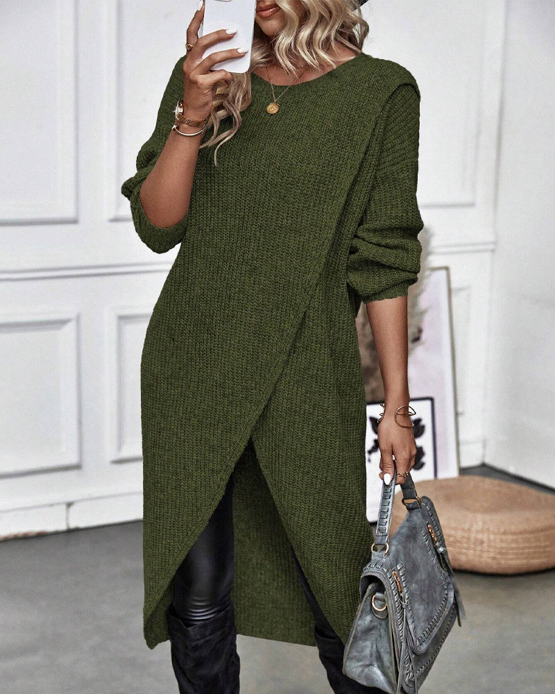 Mirka | Strickkleid in Wickeloptik