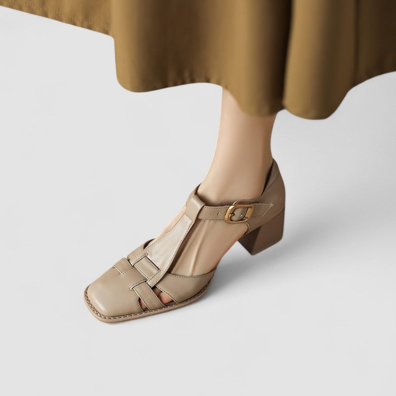 Marika | Spangenschuhe mit T-Riemen und Blockabsatz
