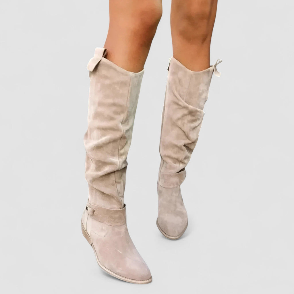Ulrika | Hohe Stiefel in Wildlederoptik