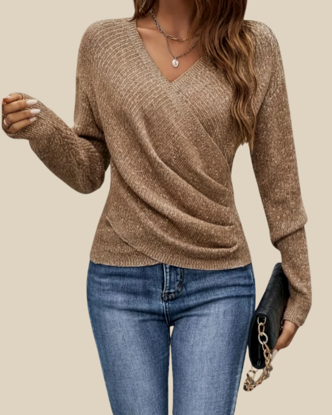 Conny | Wickelstrickpullover mit V-Ausschnitt