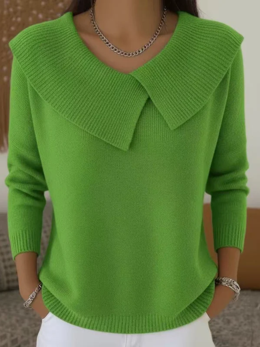 Finja | Strickpullover mit weichem Kragen