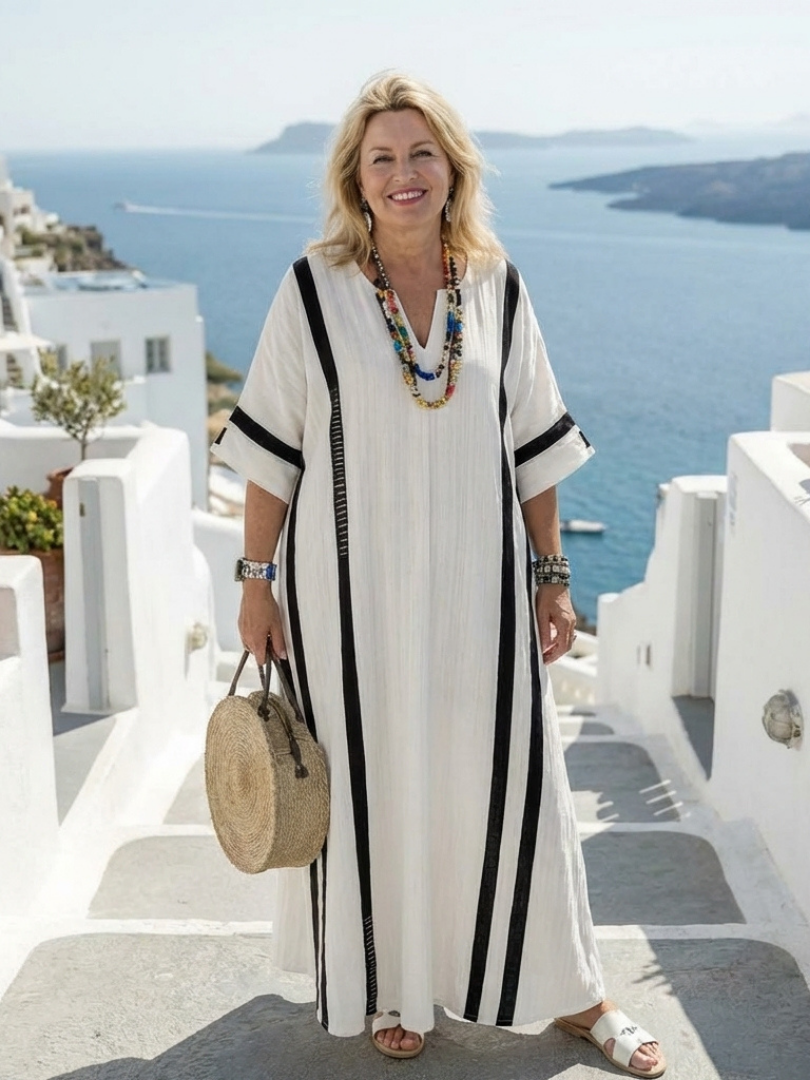 Lola | Maxikleid mit Color-Block-Streifen