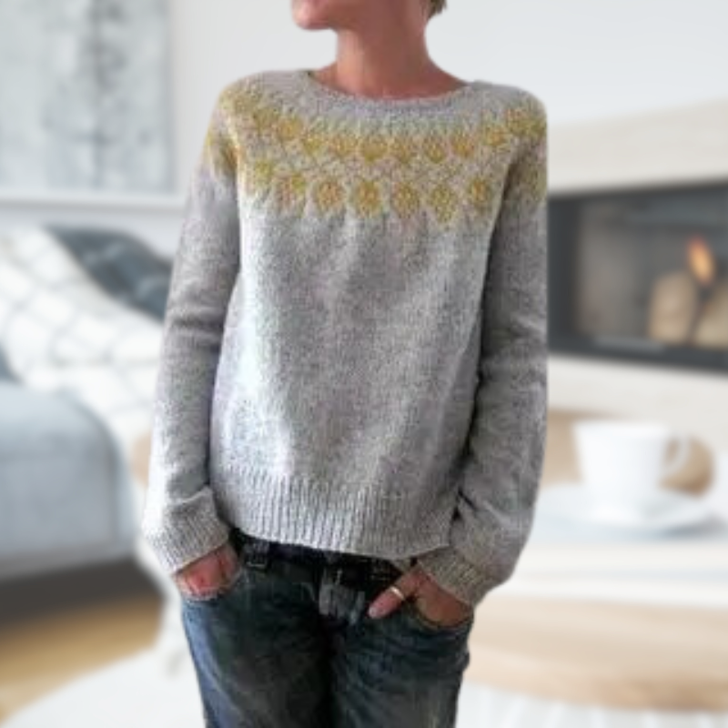 Brita | Streifenpullover mit weitem Halsausschnitt