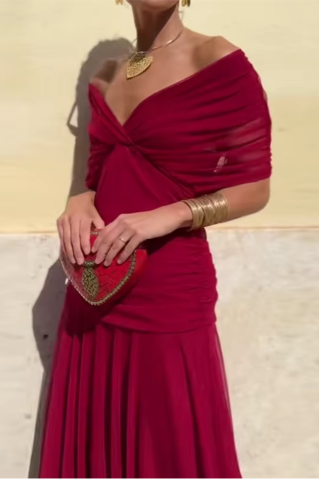 Louise | Elegantes Maxikleid für Feste mit V-Ausschnitt