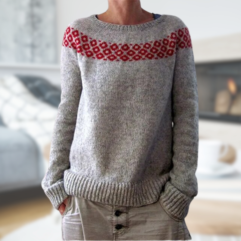 Brita | Streifenpullover mit weitem Halsausschnitt