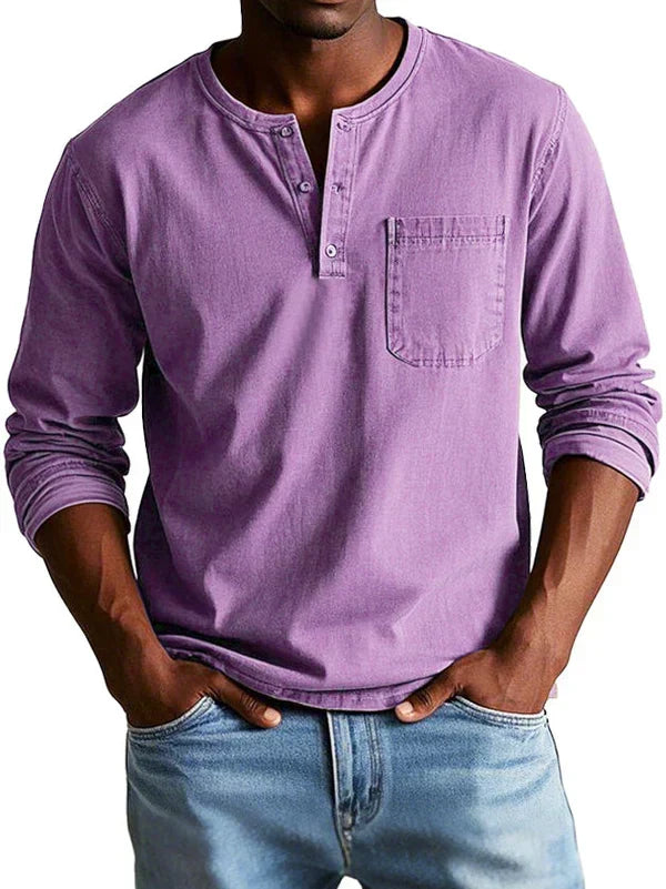 Arne | Casual Henley-Shirt mit langen Ärmeln