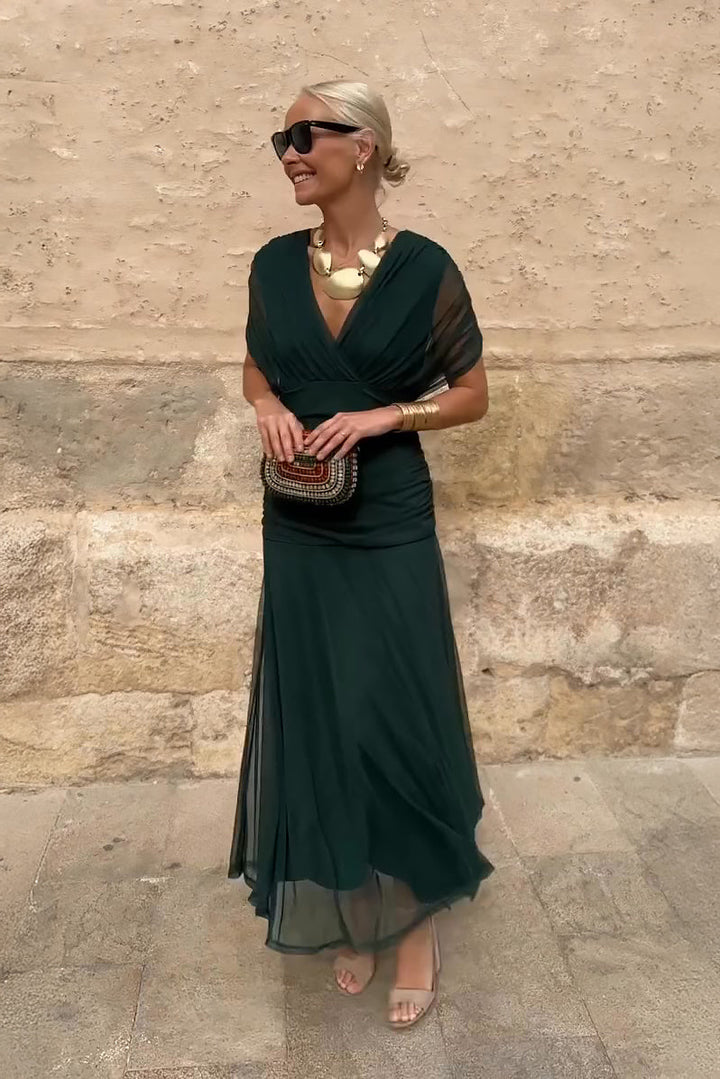 Louise | Elegantes Maxikleid für Feste mit V-Ausschnitt
