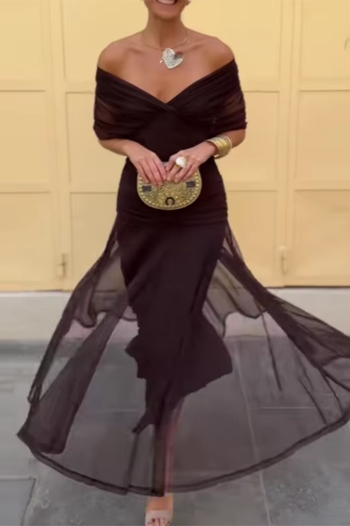 Louise | Elegantes Maxikleid für Feste mit V-Ausschnitt
