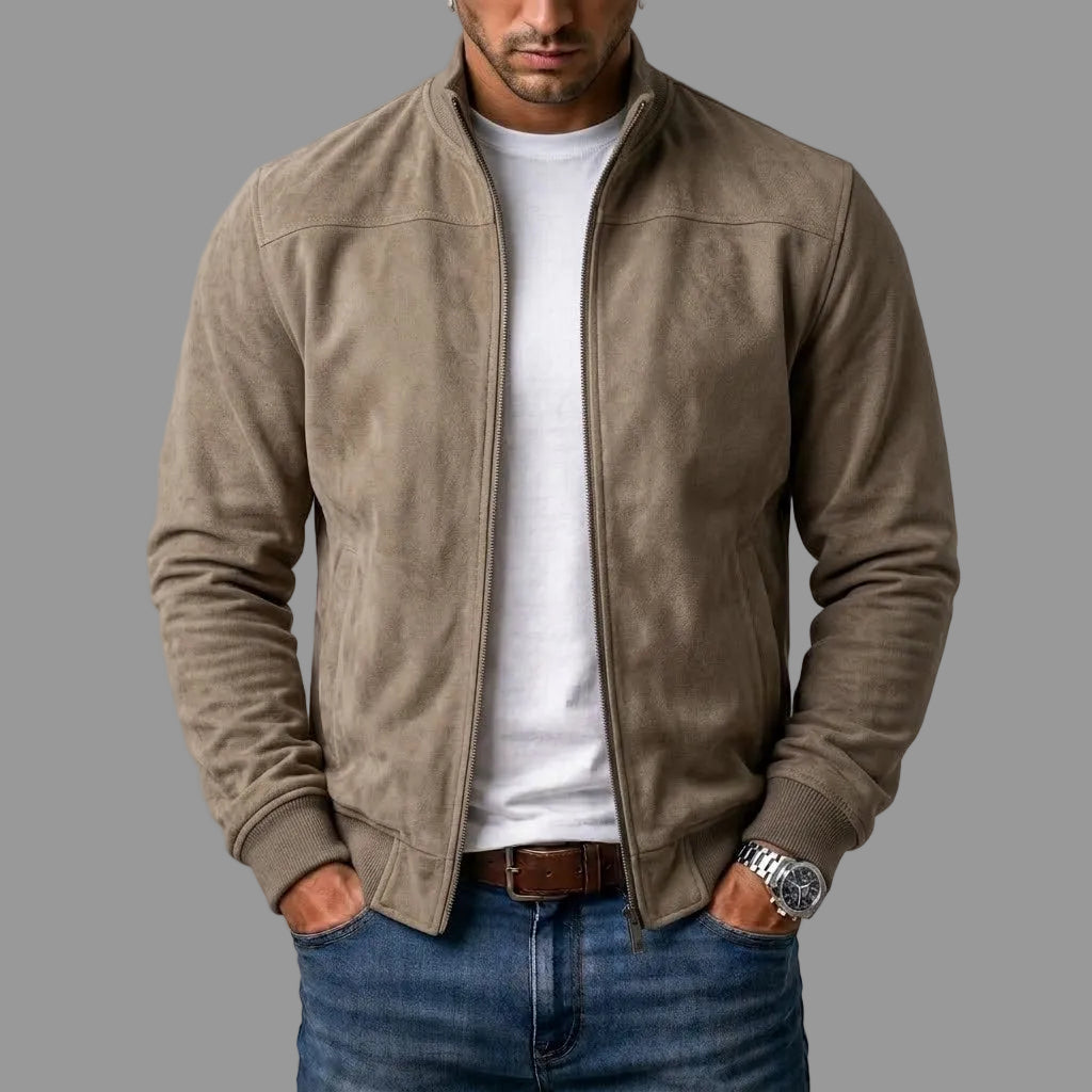 Holger | Herren-Bomberjacke in Wildlederoptik