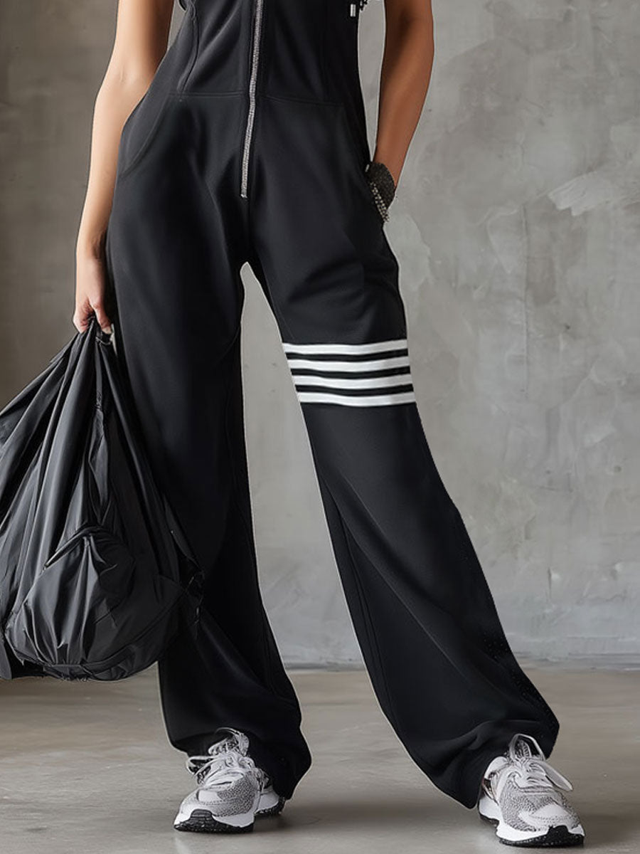 Mara | Ärmelloser Kapuzen-Jumpsuit mit Reißverschluss