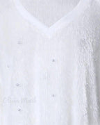 Helge | Strickpullover mit V-Ausschnitt und Perlendetails