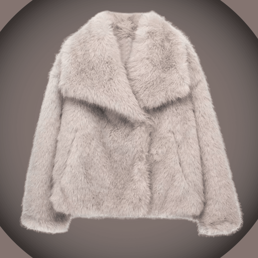 Heike | Kuschelige Plüschjacke mit Revers