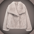 Heike | Kuschelige Plüschjacke mit Revers