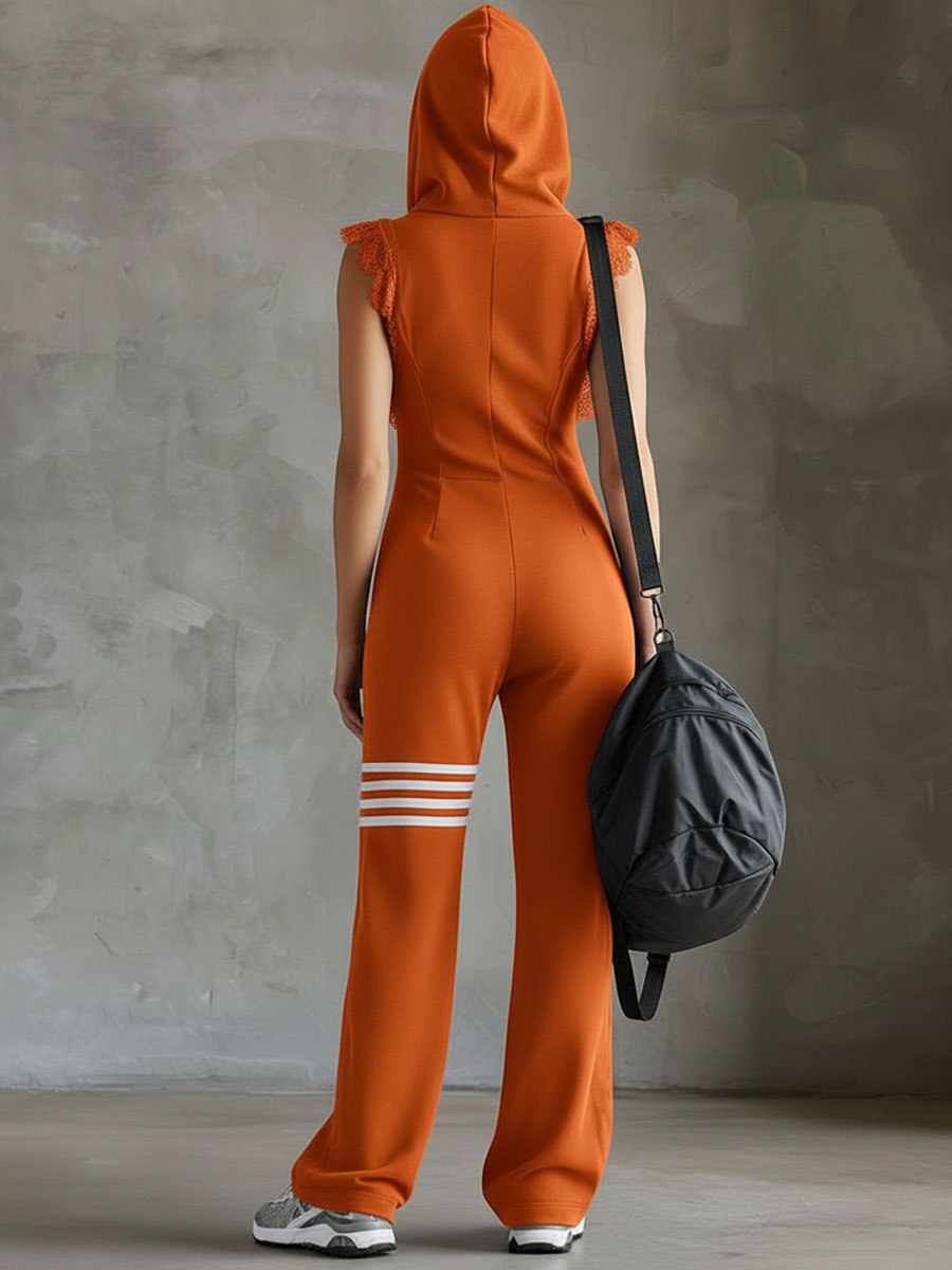 Mara | Ärmelloser Kapuzen-Jumpsuit mit Reißverschluss