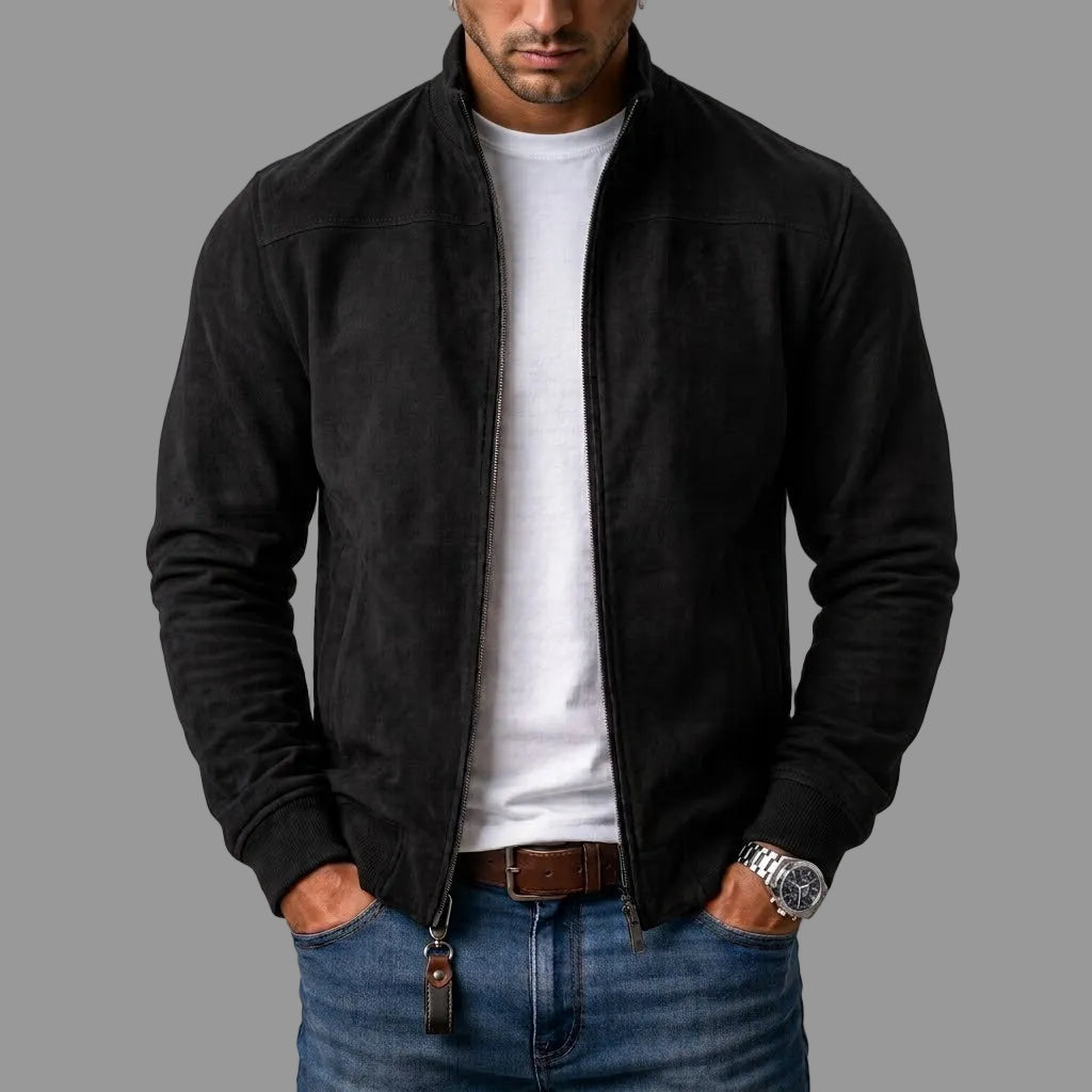 Holger | Herren-Bomberjacke in Wildlederoptik