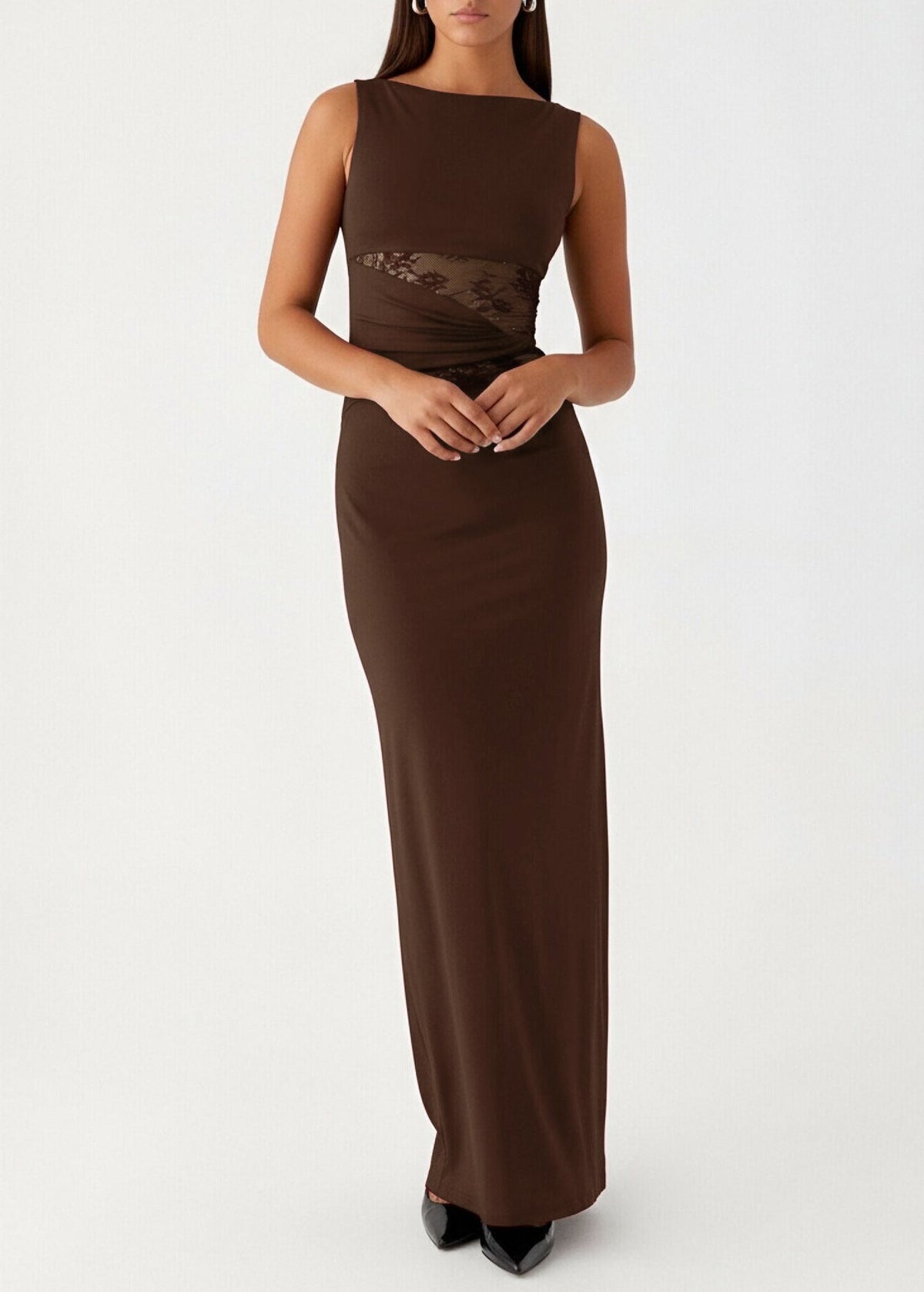 Nuria | Abendkleid mit Spitzen-Cut-outs