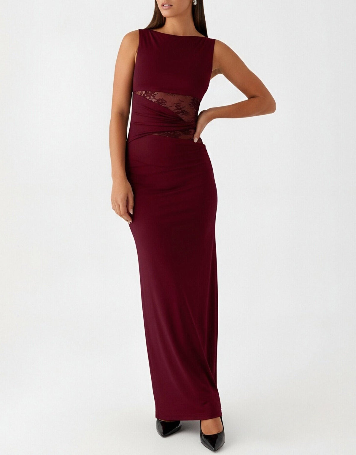 Nuria | Abendkleid mit Spitzen-Cut-outs