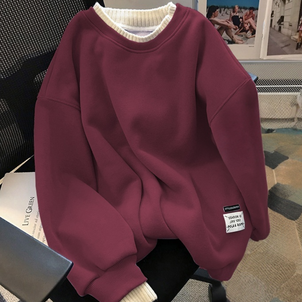 Onna | Locker geschnittener Baumwollpullover mit Rundhals