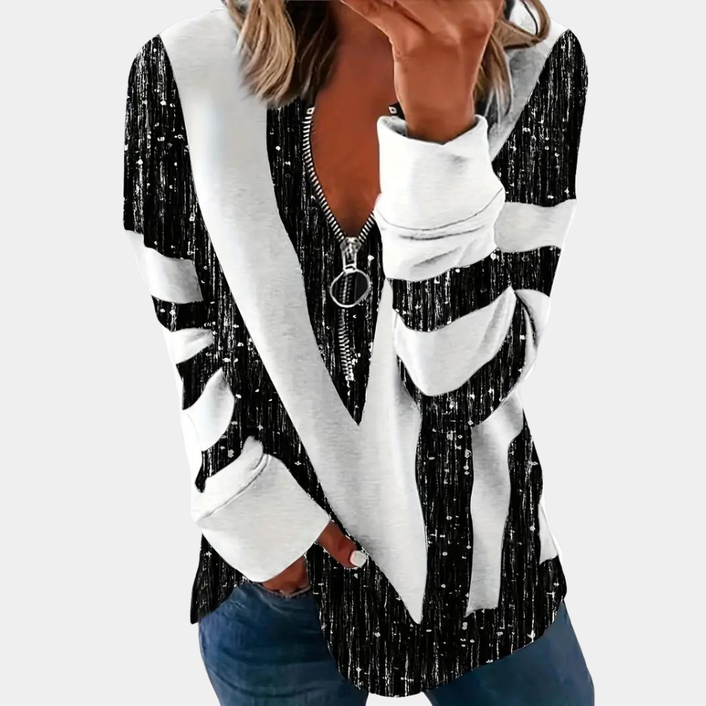 Winona | Pullover mit Pailletten und V-Ausschnitt