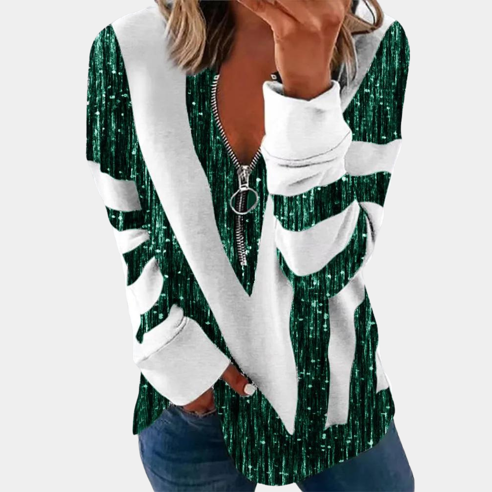 Winona | Pullover mit Pailletten und V-Ausschnitt