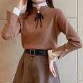 Jessa | Pullover mit hohem Kragen und Banddetail