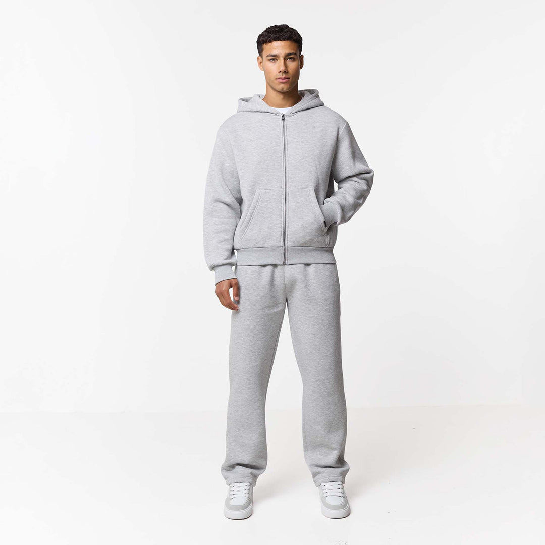 Leonard | Relaxed Fit Offene Jogger Grau Meliert