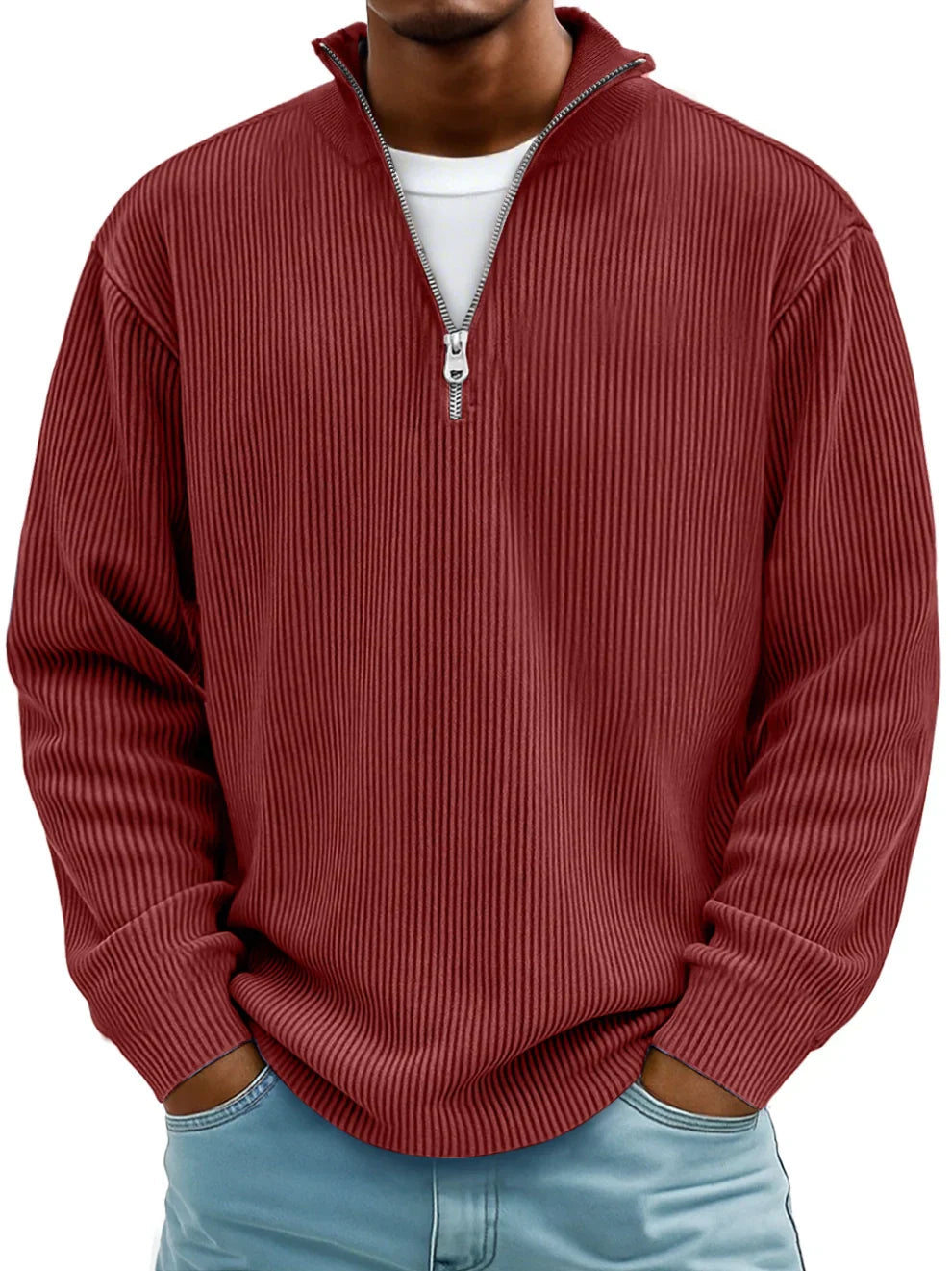 Konrad | Moderner Pullover mit Halbreißverschluss (1 kaufen, 1 GRATIS dazu)