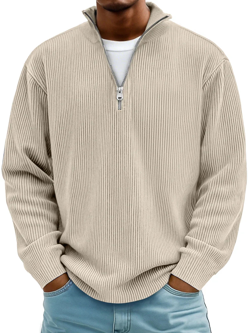Konrad | Moderner Pullover mit Halbreißverschluss (1 kaufen, 1 GRATIS dazu)