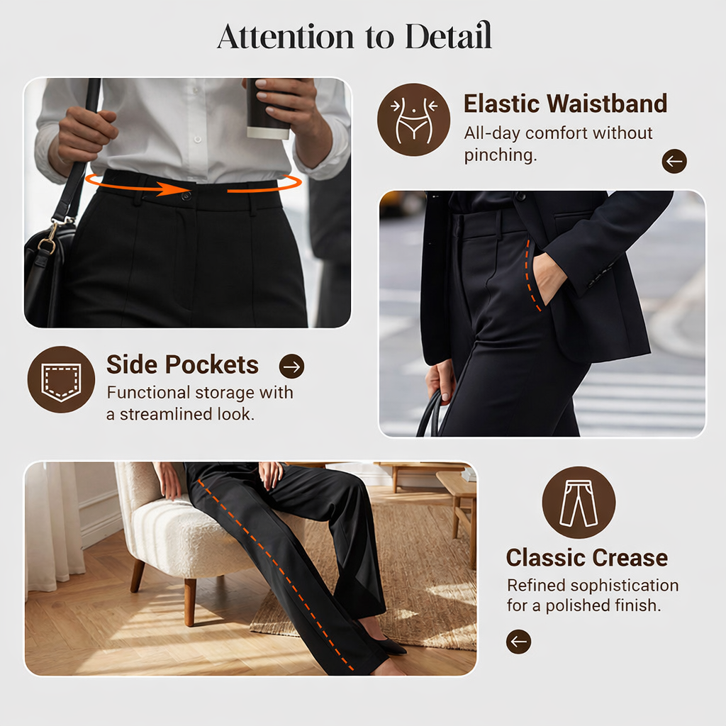 Mieke | Hose mit hohem Bund und geradem Bein