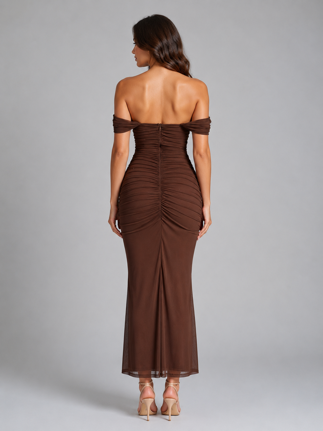 Josefine | Off-Shoulder-Maxikleid im Meerjungfrauenschnitt