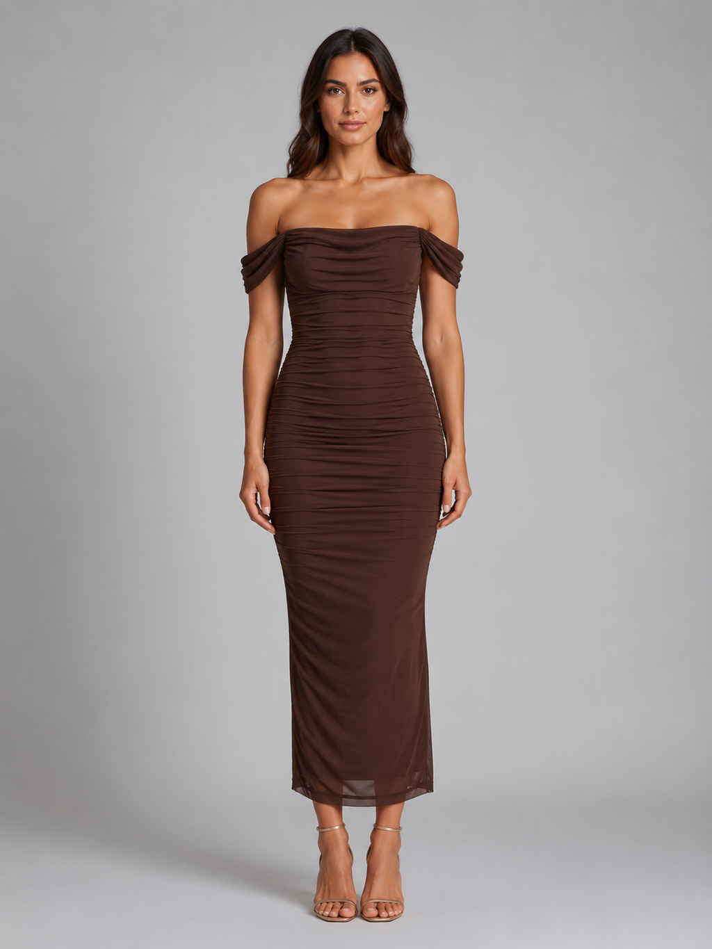 Josefine | Off-Shoulder-Maxikleid im Meerjungfrauenschnitt