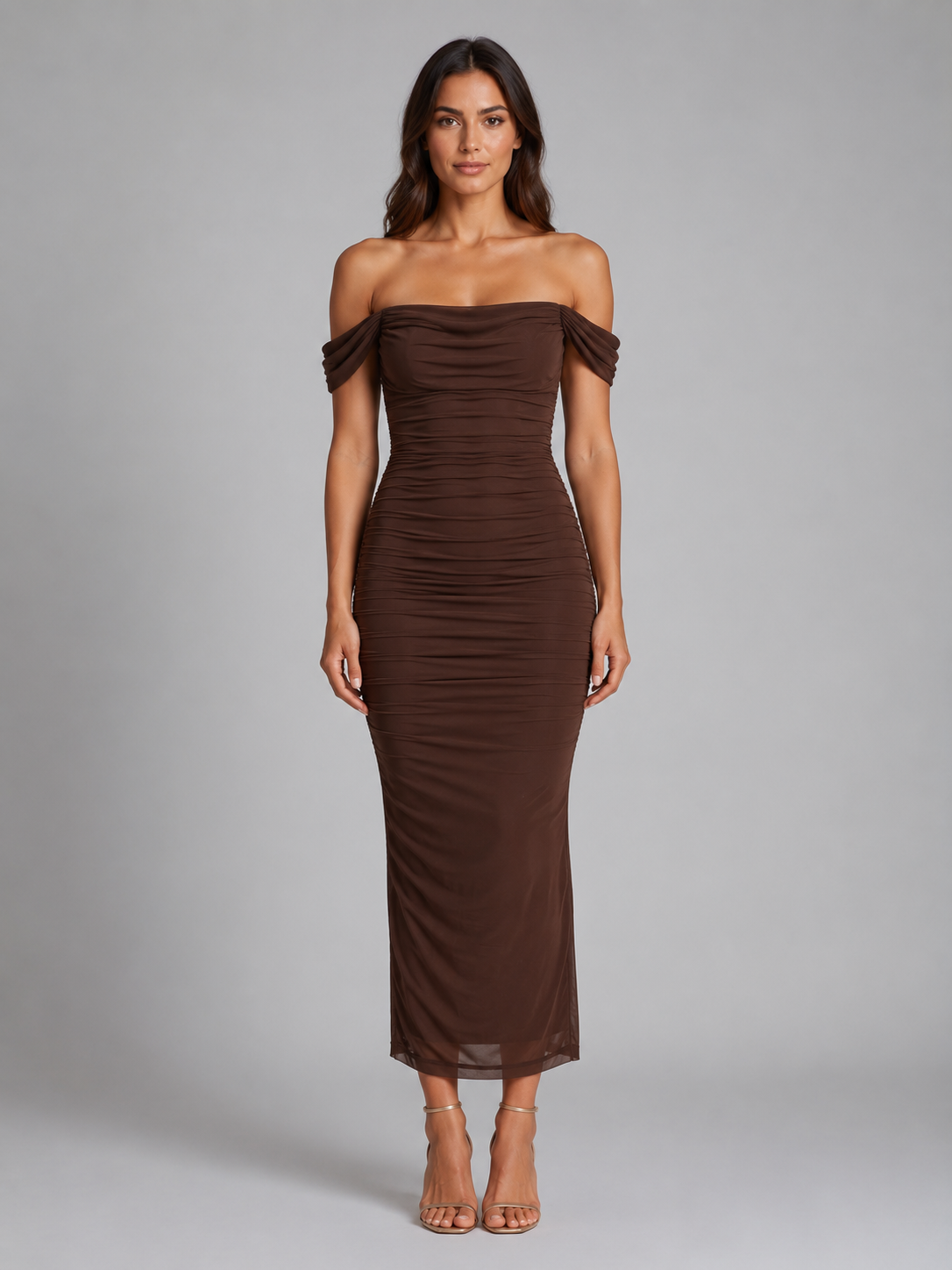 Josefine | Off-Shoulder-Maxikleid im Meerjungfrauenschnitt