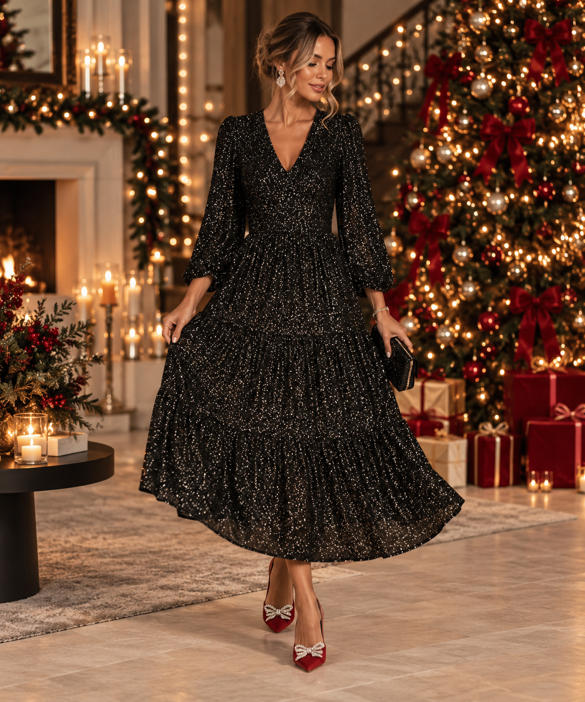 Johanna | Funkelndes Pailletten-Maxikleid