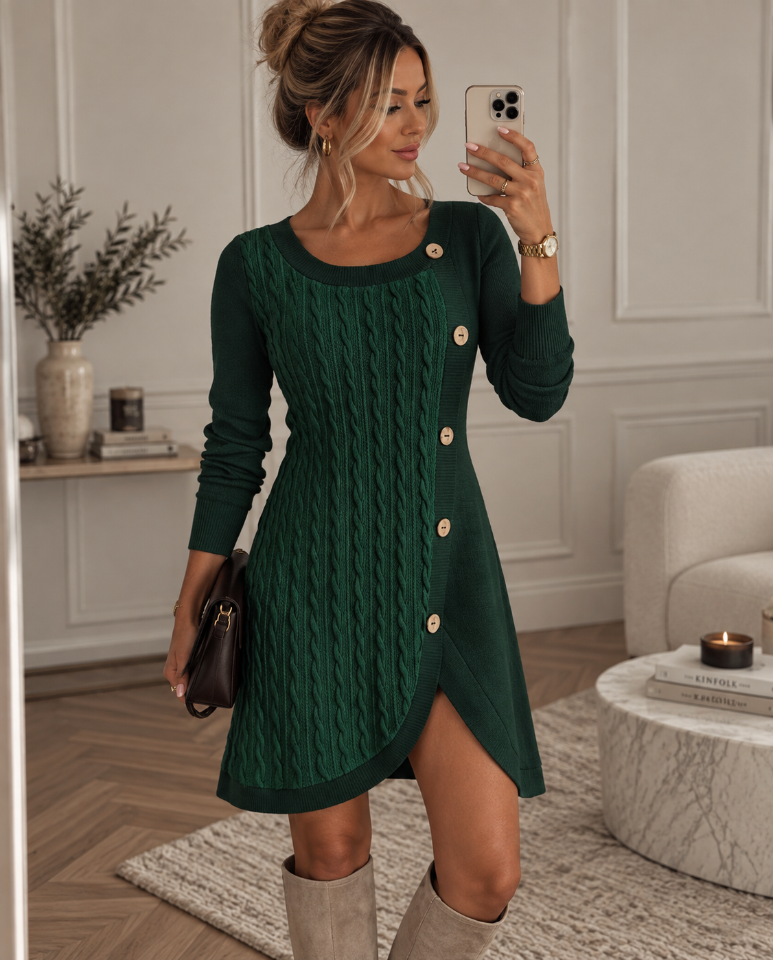 Bodil | Strickkleid mit Knopfleiste