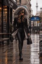 Anke | Slim-Fit-Winterjacke mit fellgefütterter Kapuze