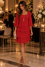 Margaux | Elegantes Midi-Kleid mit Rüschen