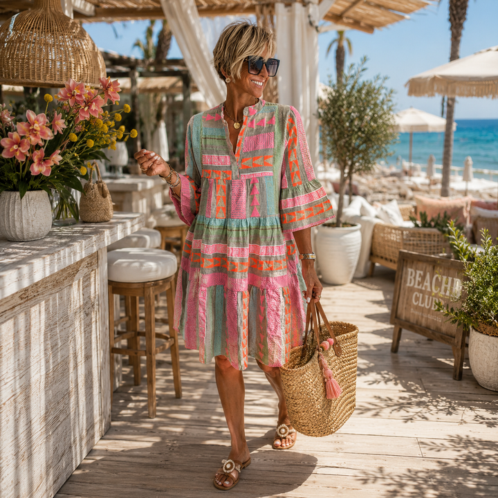 Emma | Artisan Leinen-Baumwoll-Wochenendkleid