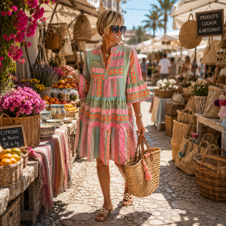 Emma | Artisan Leinen-Baumwoll-Wochenendkleid