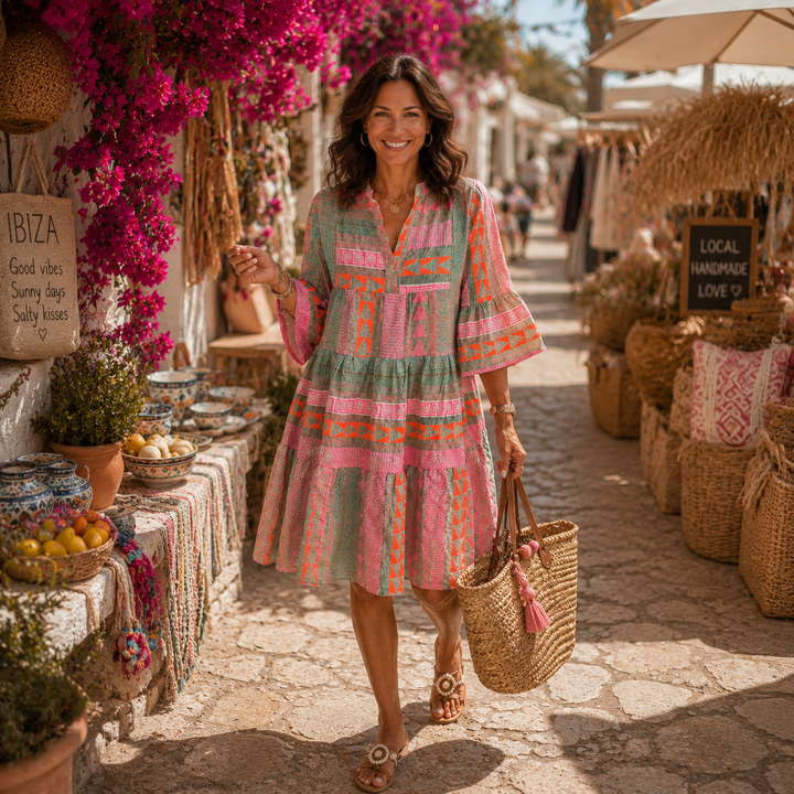 Emma | Artisan Leinen-Baumwoll-Wochenendkleid