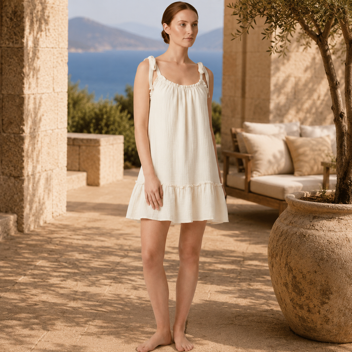 Helena | Lockeres Mini-Kleid mit Rückenausschnitt