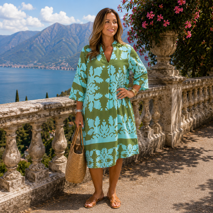 Niva | Glänzendes Frühlings-Midikleid