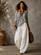 Femke | Zweiteiler-Set mit Off-Shoulder-Top und Laternenhose