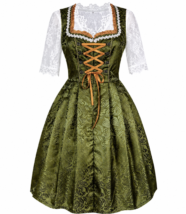 Wilhelmine | Luxuriöses Dirndl aus Brokat & Spitze