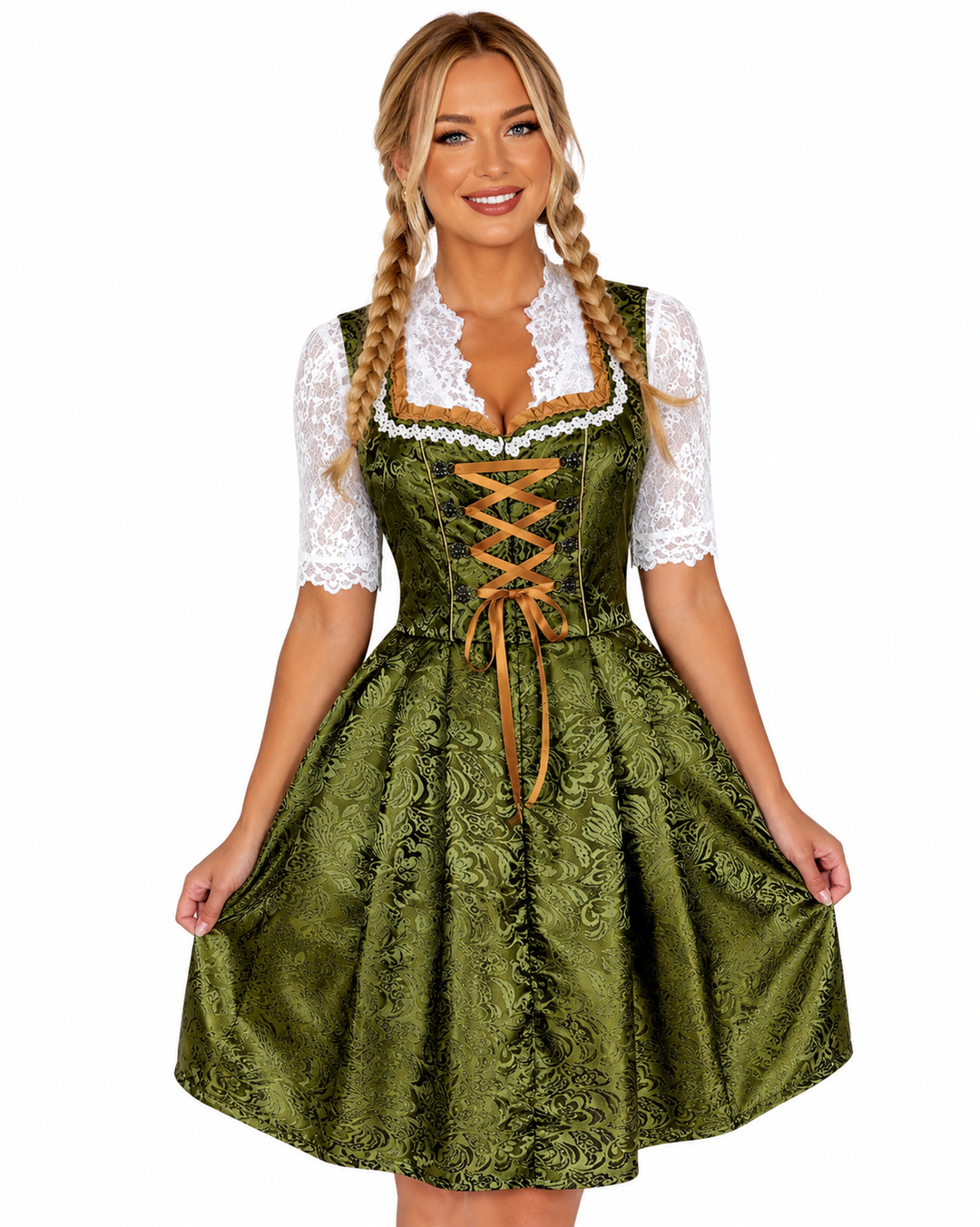 Wilhelmine | Luxuriöses Dirndl aus Brokat & Spitze