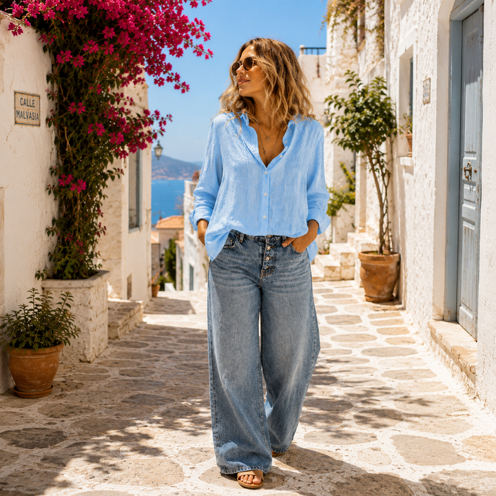 Fenna | Moderne Hemdbluse mit langen Ärmeln